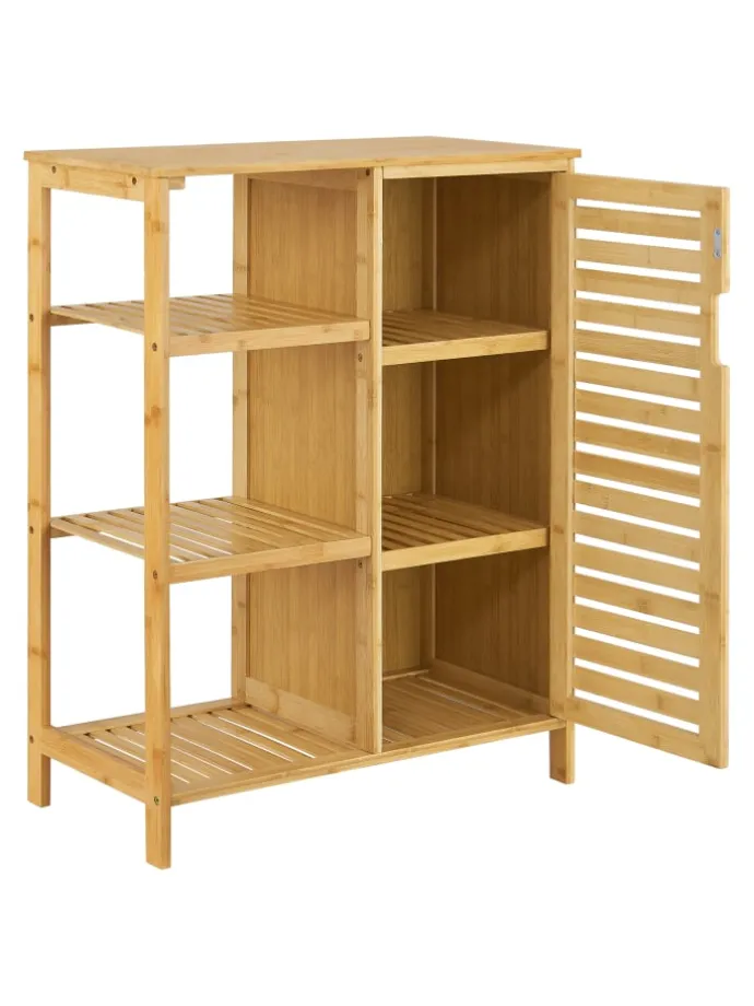 Badschrank Vetlanda Bambus in Beige (H)87cm (B)66cm (T)33cm