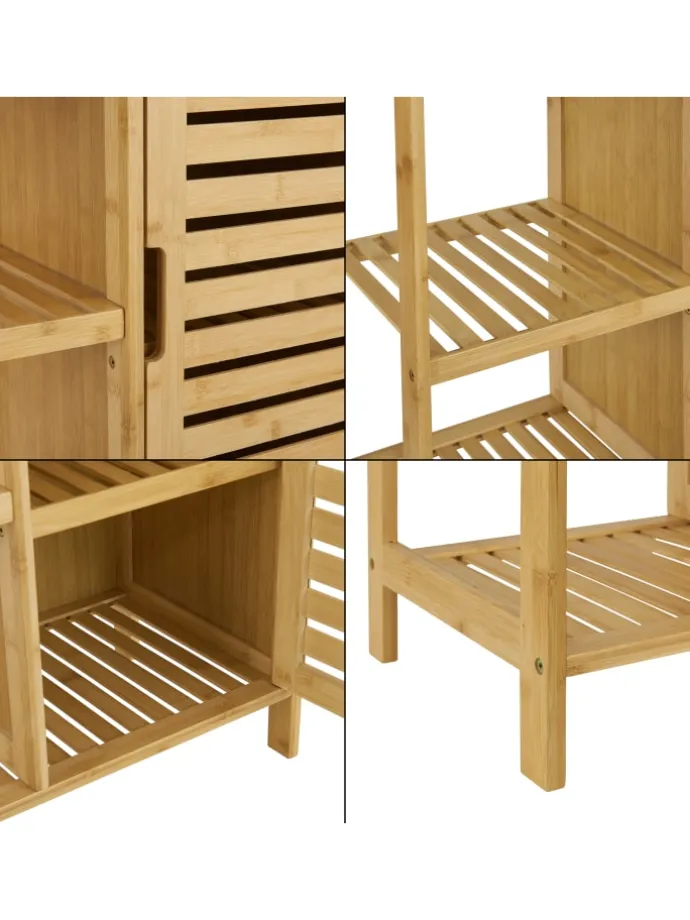 Badschrank Vetlanda Bambus in Beige (H)87cm (B)66cm (T)33cm