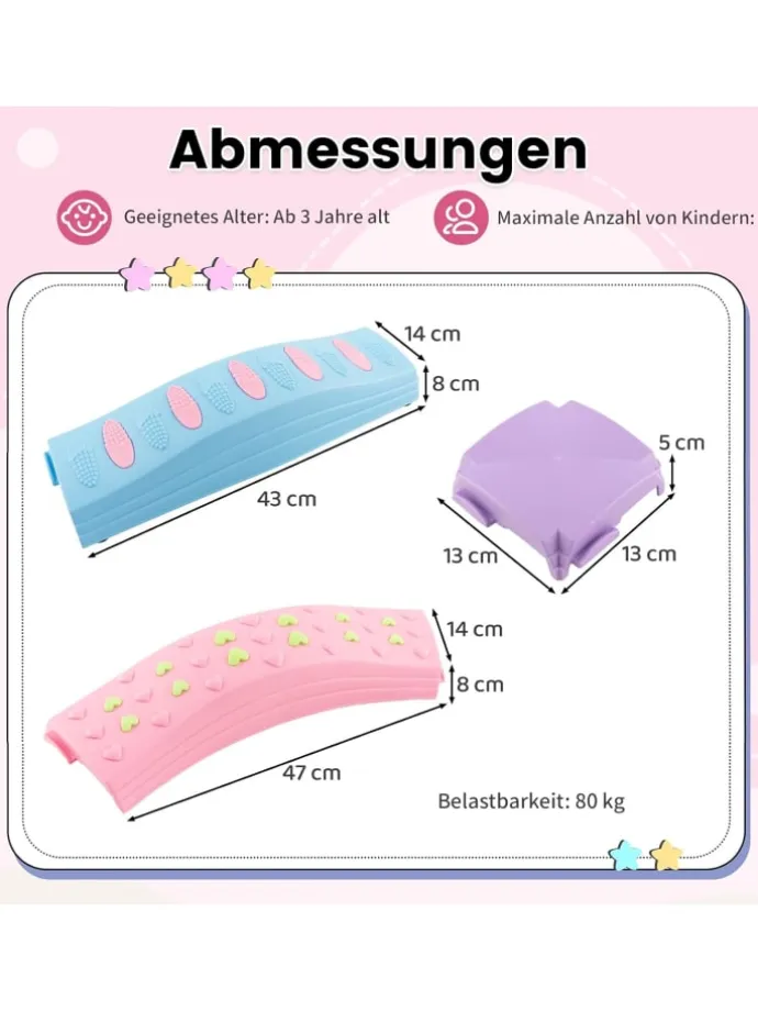 Balancierbalken 20 stk. Set in Rosa