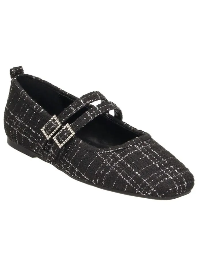 Ballerinas in Schwarz/ Silber