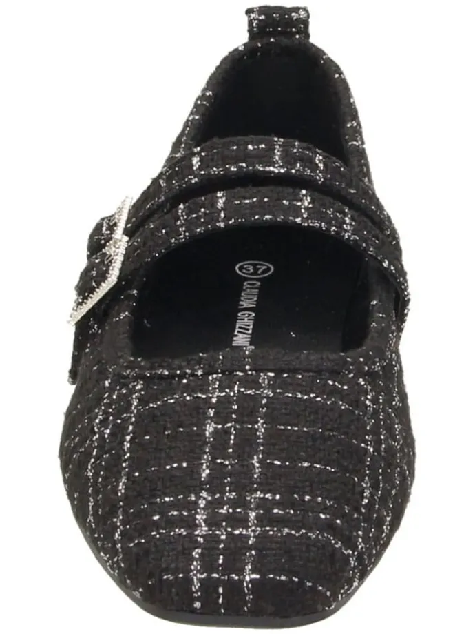 Ballerinas in Schwarz/ Silber