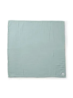 Bambus Musselin Decke - Aqua Turquoise in Türkis 80 x 80