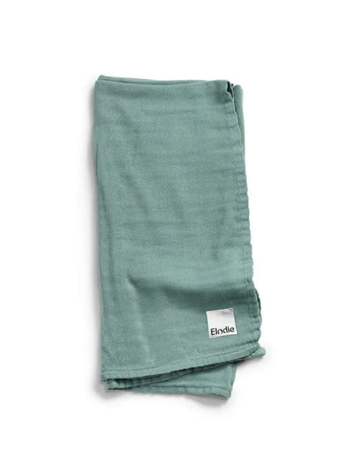 Bambus Musselin Decke - Mineral Green in Grün 80 x 80