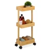 Bambus-Rollwagen in Natur - (B)31 x (H)71,5 x (T)18 cm
