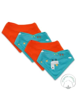Bandana / Halstuch aus Bio-Baumwolle 4er-Pack in Blau