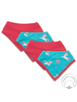 Bandana / Halstuch aus Bio-Baumwolle 4er-Pack in Pink