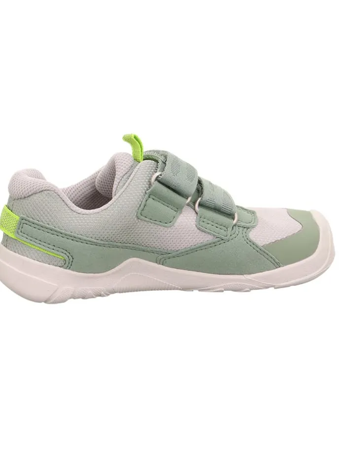 Barfuß Leder-Sneakers "Trace" in Grün/ Weiß