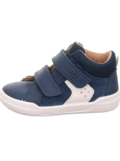 Barfuß Leder-Stiefeletten "Superfree" in Dunkelblau/ Weiß