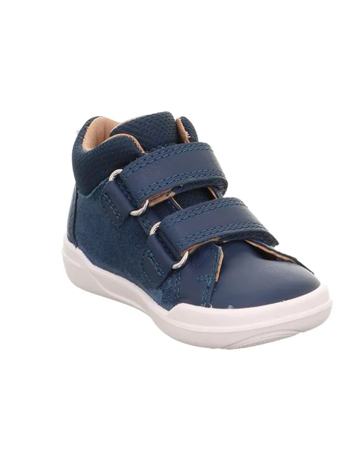 Barfuß Leder-Stiefeletten "Superfree" in Dunkelblau/ Weiß