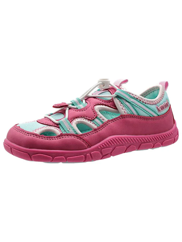 Barfuß-Halbsandalen in Pink/ Türkis