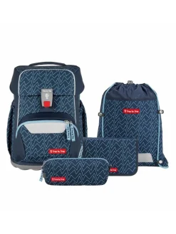 BASIS Schulranzen-Set Blue Lines 4-tlg. in blau