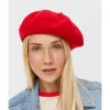 Baskenmütze mit Wollanteil in Rot