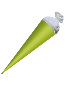 Bastel-Schultüte groß maigrün 70 cm, Filzverschluss weiß in Grün