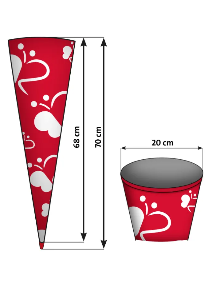 Bastel-Schultüte groß pink 70 cm Filzverschluss pink in Pink