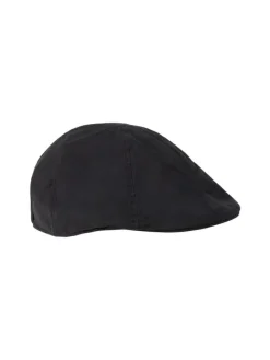 Baumwoll-Flat mit flexibler Passform in Schwarz