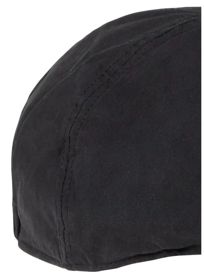 Baumwoll-Flat mit flexibler Passform in Schwarz