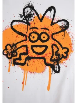 Baumwoll-T-Shirt mit kurzen Ärmeln in weiß