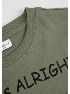 Baumwoll-T-Shirt mit kurzen Ärmeln in grün