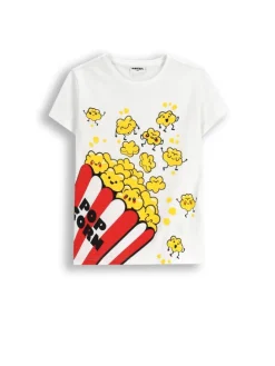 Baumwoll-T-Shirt mit kurzen Ärmeln in weiß