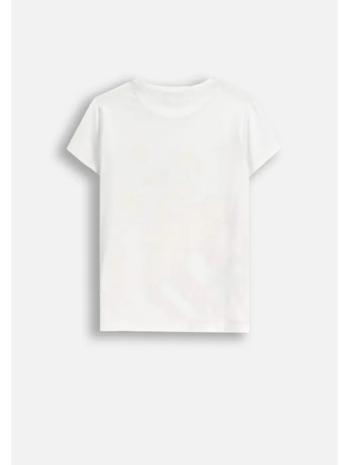Baumwoll-T-Shirt mit kurzen Ärmeln in weiß