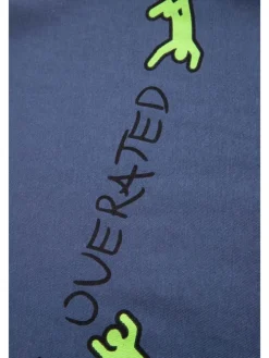Baumwoll-T-Shirt mit kurzen Ärmeln in blau