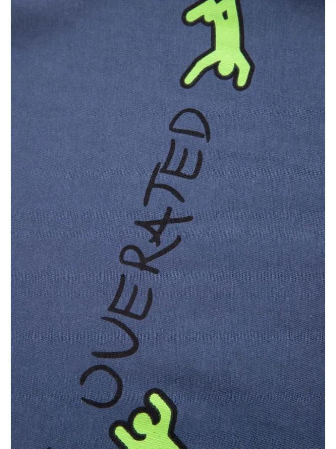 Baumwoll-T-Shirt mit kurzen Ärmeln in blau