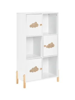 Bücherregal CLOUDY in Weiß/Braun - (W) 60 x (H) 111 x (L) 30 cm