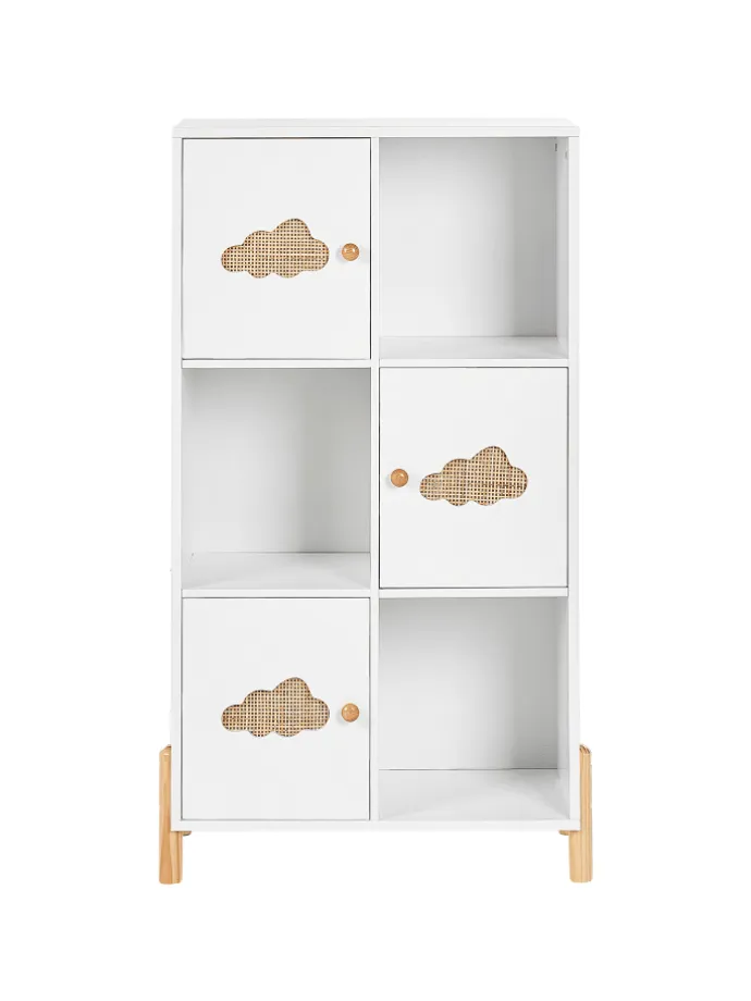 Bücherregal CLOUDY in Weiß/Braun - (W) 60 x (H) 111 x (L) 30 cm