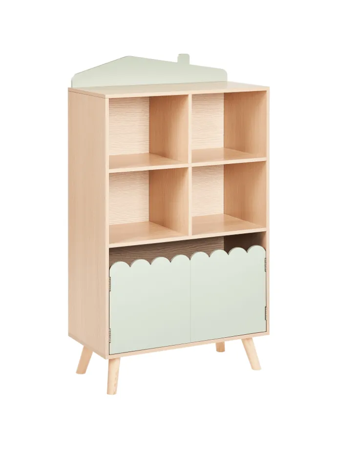 Bücherregal LACKEY in Braun/Grün - (W) 60 x (H) 105 x (L) 30 cm