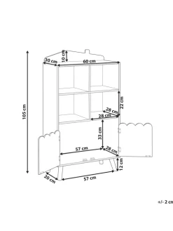 Bücherregal LACKEY in Braun/Grün - (W) 60 x (H) 105 x (L) 30 cm