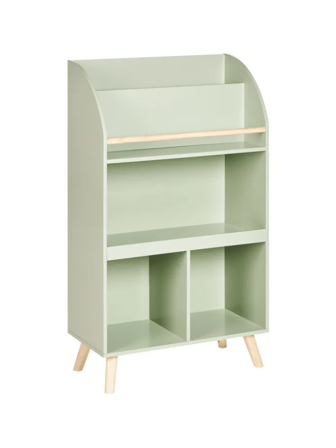 Bücherregal LILOET in Grün/Braun - (W) 60 x (H) 102 x (L) 30 cm