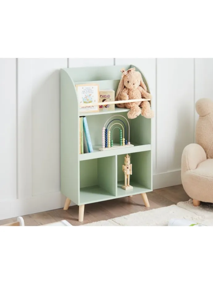 Bücherregal LILOET in Grün/Braun - (W) 60 x (H) 102 x (L) 30 cm