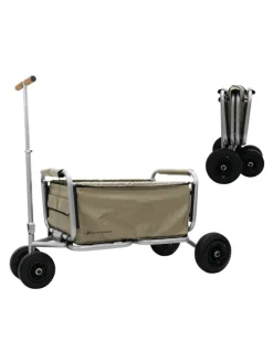 Beachtrekker LiFe faltbarer Bollerwagen + Bremse, klappbarer Handwagen (Beige)