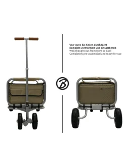 Beachtrekker LiFe faltbarer Bollerwagen + Bremse, klappbarer Handwagen (Beige)