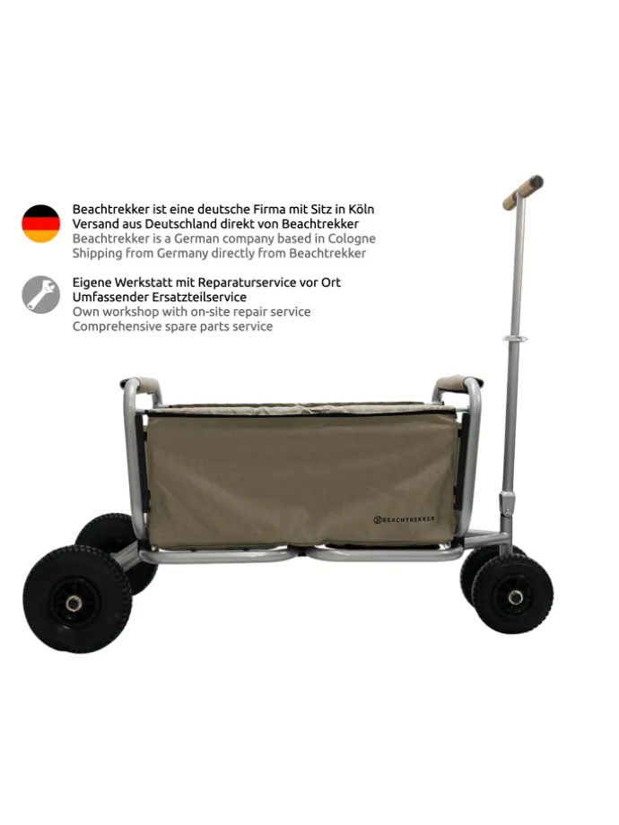 Beachtrekker LiFe faltbarer Bollerwagen + Bremse, klappbarer Handwagen (Beige)