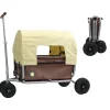 Beachtrekker LiFe faltbarer Bollerwagen (Braun) + Bremse + Sonnenverdeck
