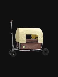 Beachtrekker LiFe faltbarer Bollerwagen (Braun) + Bremse + Sonnenverdeck