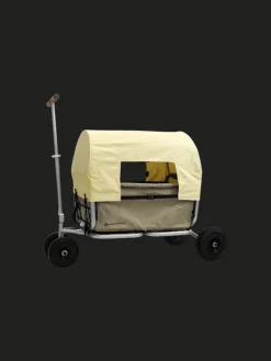 Beachtrekker LiFe faltbarer Bollerwagen (Beige) + Bremse + Sonnenverdeck