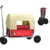 Beachtrekker LiFe faltbarer Bollerwagen (Rot) + Bremse + Sonnenverdeck