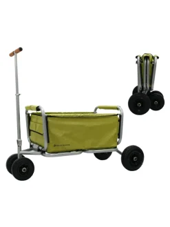 Beachtrekker LiFe faltbarer Bollerwagen + Bremse, klappbarer Handwagen (Oliv)