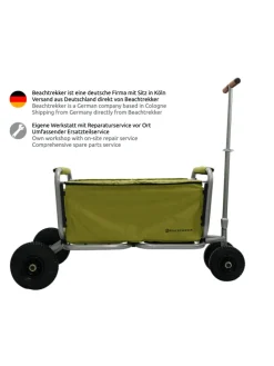 Beachtrekker LiFe faltbarer Bollerwagen + Bremse, klappbarer Handwagen (Oliv)
