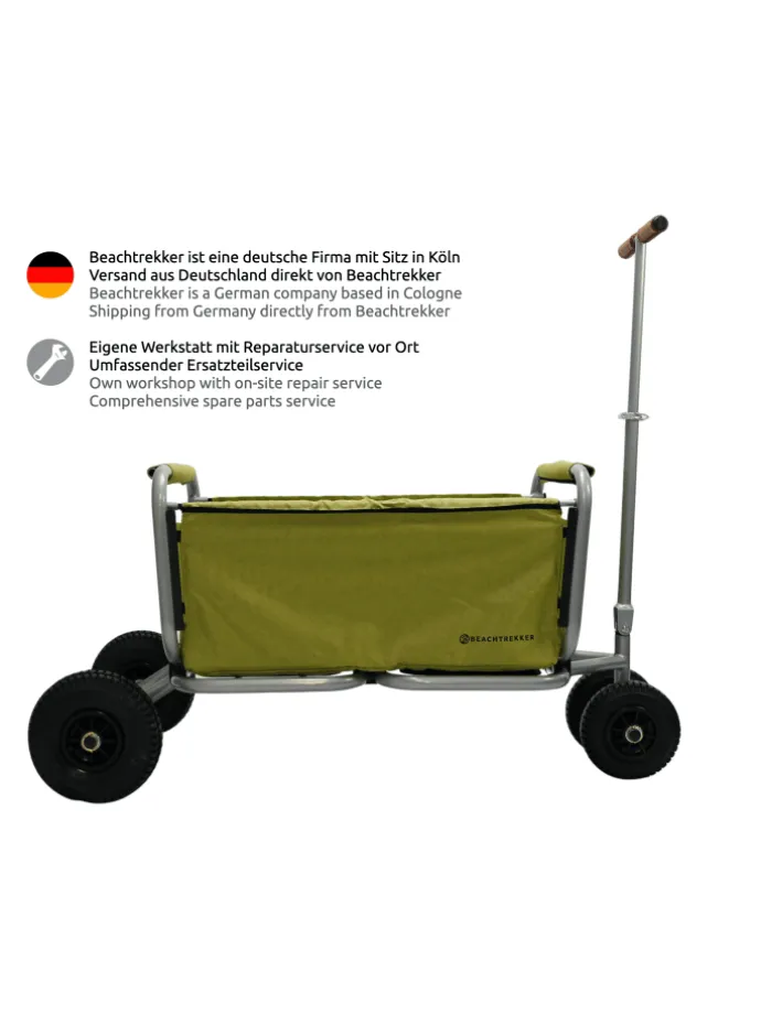 Beachtrekker LiFe faltbarer Bollerwagen + Bremse, klappbarer Handwagen (Oliv)