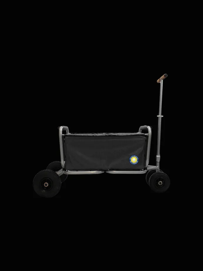 Beachtrekker LiFe faltbarer Bollerwagen + Bremse, klappbarer Handwagen (Schwarz)