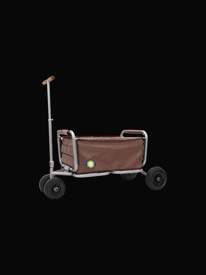 Beachtrekker LiFe faltbarer Bollerwagen + Bremse, klappbarer Handwagen (Braun)