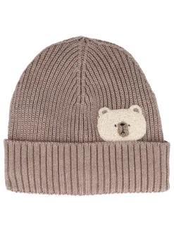 Beanie in Hellbraun/ Grau