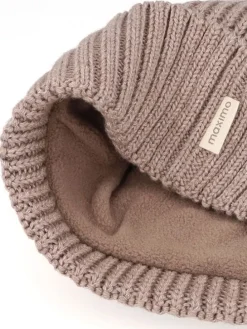 Beanie in Hellbraun/ Grau