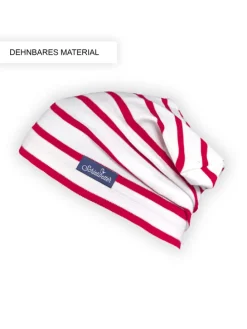 Beanie in weiß-rot