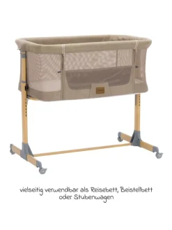 Beistellbett Crip 6-fach höhenverstellbar in braun