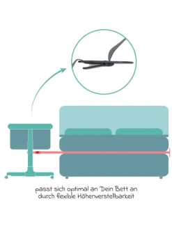 Beistellbett Crip 6-fach höhenverstellbar in braun