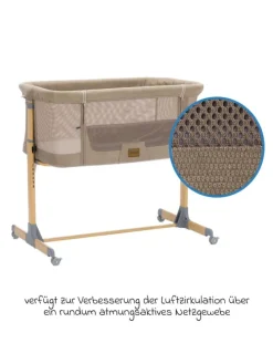 Beistellbett Crip 6-fach höhenverstellbar in braun